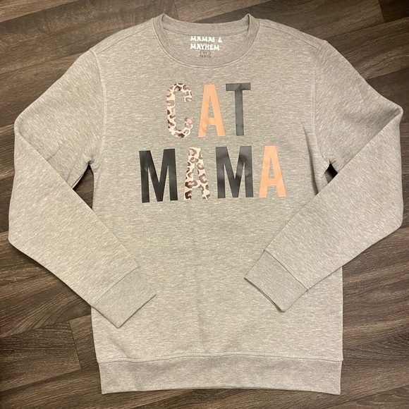 Gray 'Cat Mama' Sweater - Picture 1 of 5